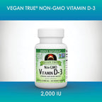 Source Naturals Vegan True Vitamina D3 2000 UI - 30 Cápsulas