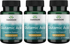 Swanson Ácido Glutámico 500 mg 60 Cápsulas Vegetales (Paquete de 2)