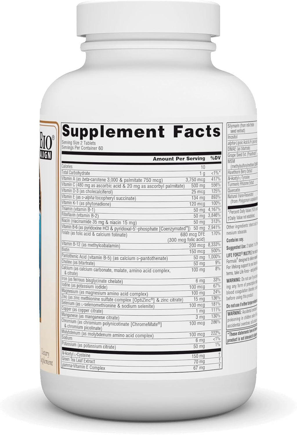 Source Naturals Life Force Multiple Multivitamínico de Alta Potencia - 120 Comprimidos