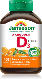 Jamieson Vitamina D3 1000 IU Naranja Masticable - 100 unidades