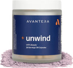 Avantera Unwind - Suplemento para el Estrés y el Sueño - Magnesio, Melatonina, Ashwagandha - 56 Cápsulas Veganas
