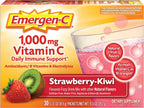 Emergen-C Vitamina C 1000mg Polvo, Sabor Fresa Kiwi, 60 Sobres