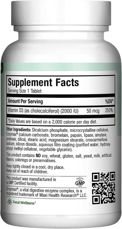 Maxi Health Vitamina D3 2000 UI - 180 – Mantenimiento de huesos y dientes: Una ingesta adecuada de vitamina D3 – Image 2