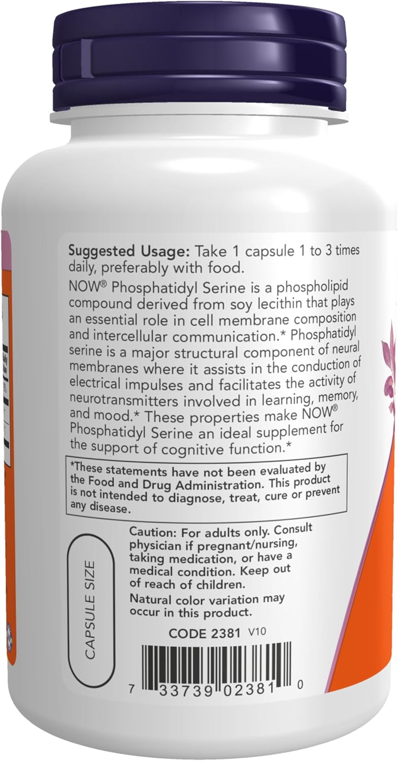 NOW Foods, Phosphatidyl Serine 100 mg, 120 Veg Capsules