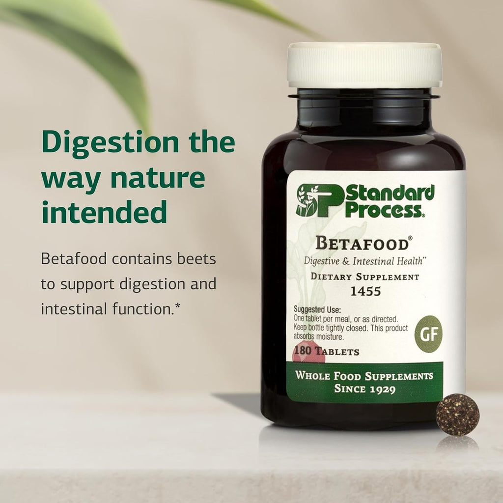 Standard Process Betafood 180 Comprimidos - Suplemento Digestivo y Hepático Vegano Sin Gluten
