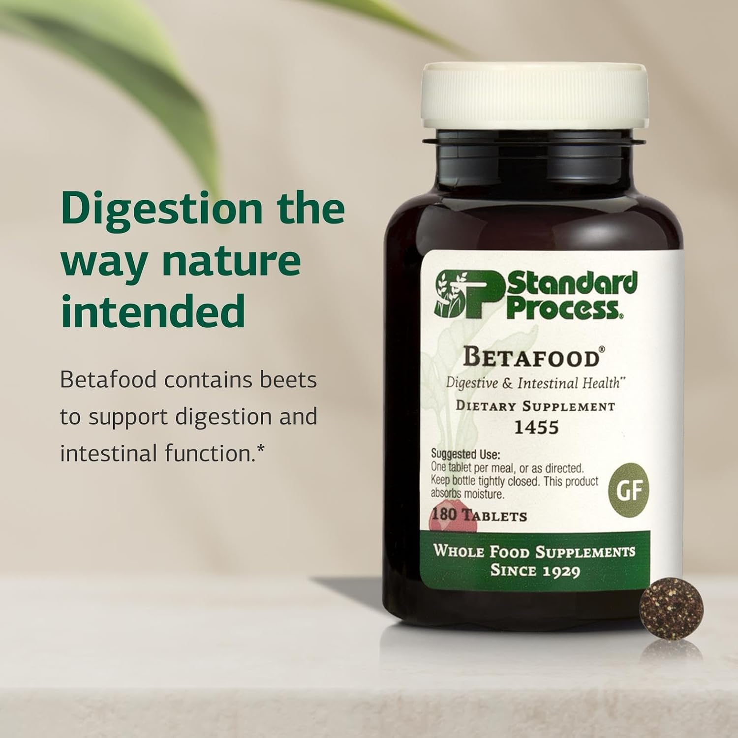 Standard Process Betafood 180 Comprimidos - Suplemento Digestivo y Hepático Vegano Sin Gluten