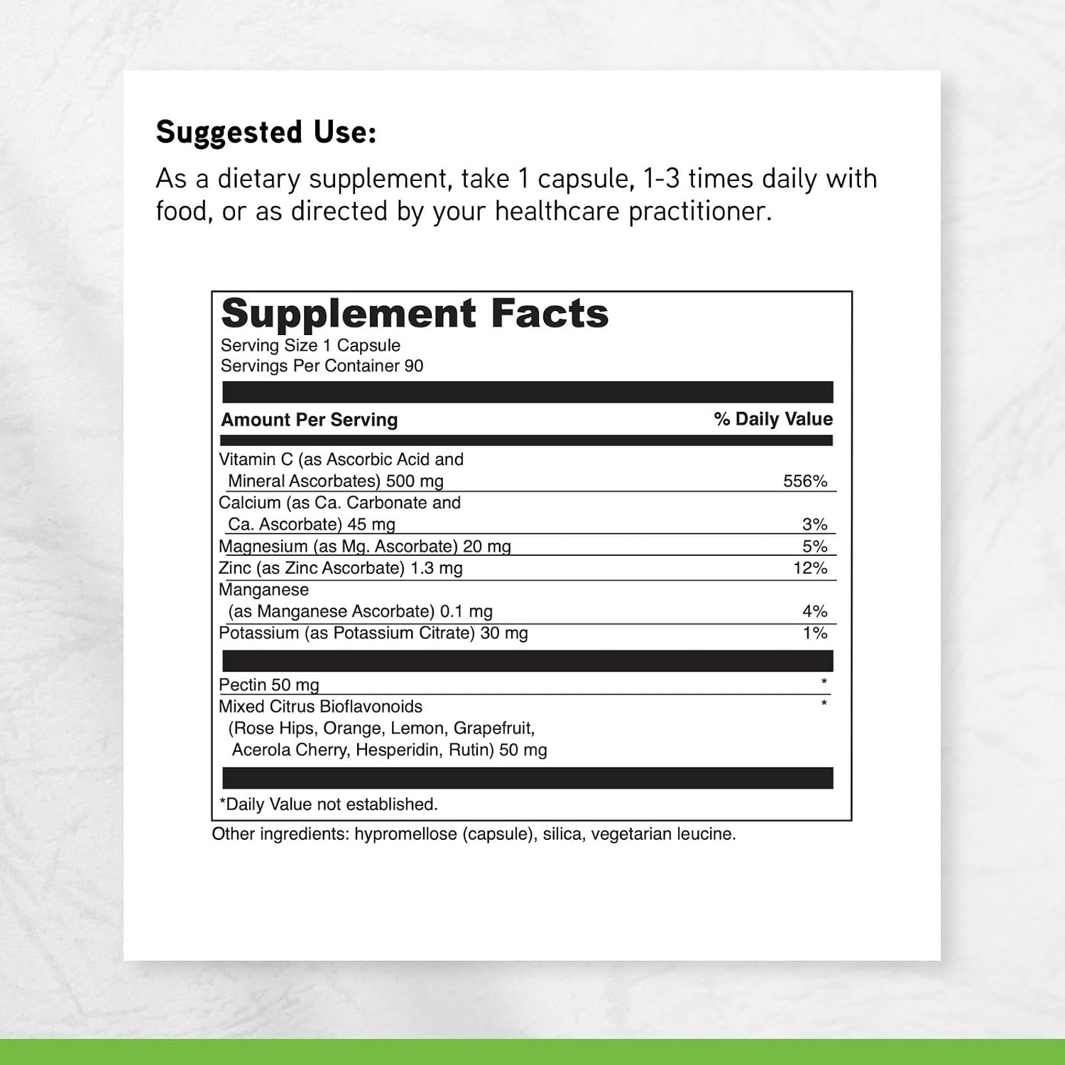 DAVINCI Labs Poten-C 500 - Suplemento de Vitamina C con Minerales y Bioflavonoides - 90 Comprimidos