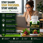 GREEN VALLEY NATURALS Brain Vitality Plus™ – Apoyo Cognitivo para Memoria, Concentración y Claridad Mental con Cognizin® Citicolina, Bacopa Monnieri y DHA Omega-3 | 60 Cápsulas Blandas