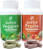 Lite Supply Frutas y Verduras 240 Cápsulas - 120 Fruta y 120 Verdura - Superalimento Natural