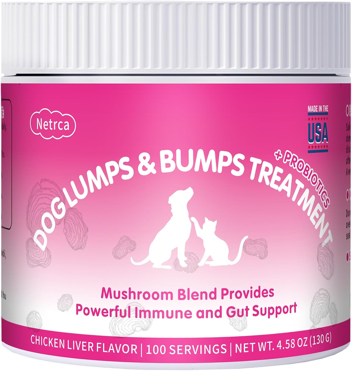 Polvo de Hongos para Perros – Mezcla de 8 Hongos con Cola de Pavo – Apoyo Inmunológico y Digestivo – Probiótico Natural – 130 g (Sabor a Hígado de Pollo)
