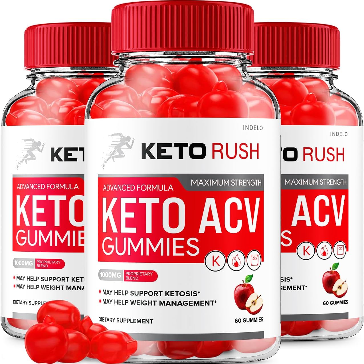 Keto Rush ACV Gummies Advanced (3 Paquetes) – 180 Gominolas