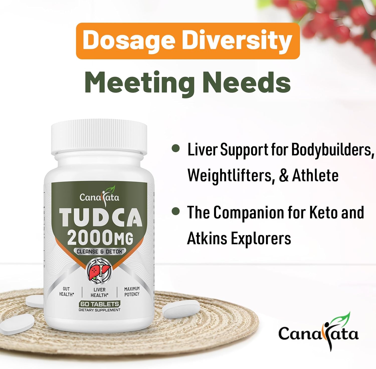 Canarata TUDCA 2000 mg - Suplemento Hepático con Sales Biliares