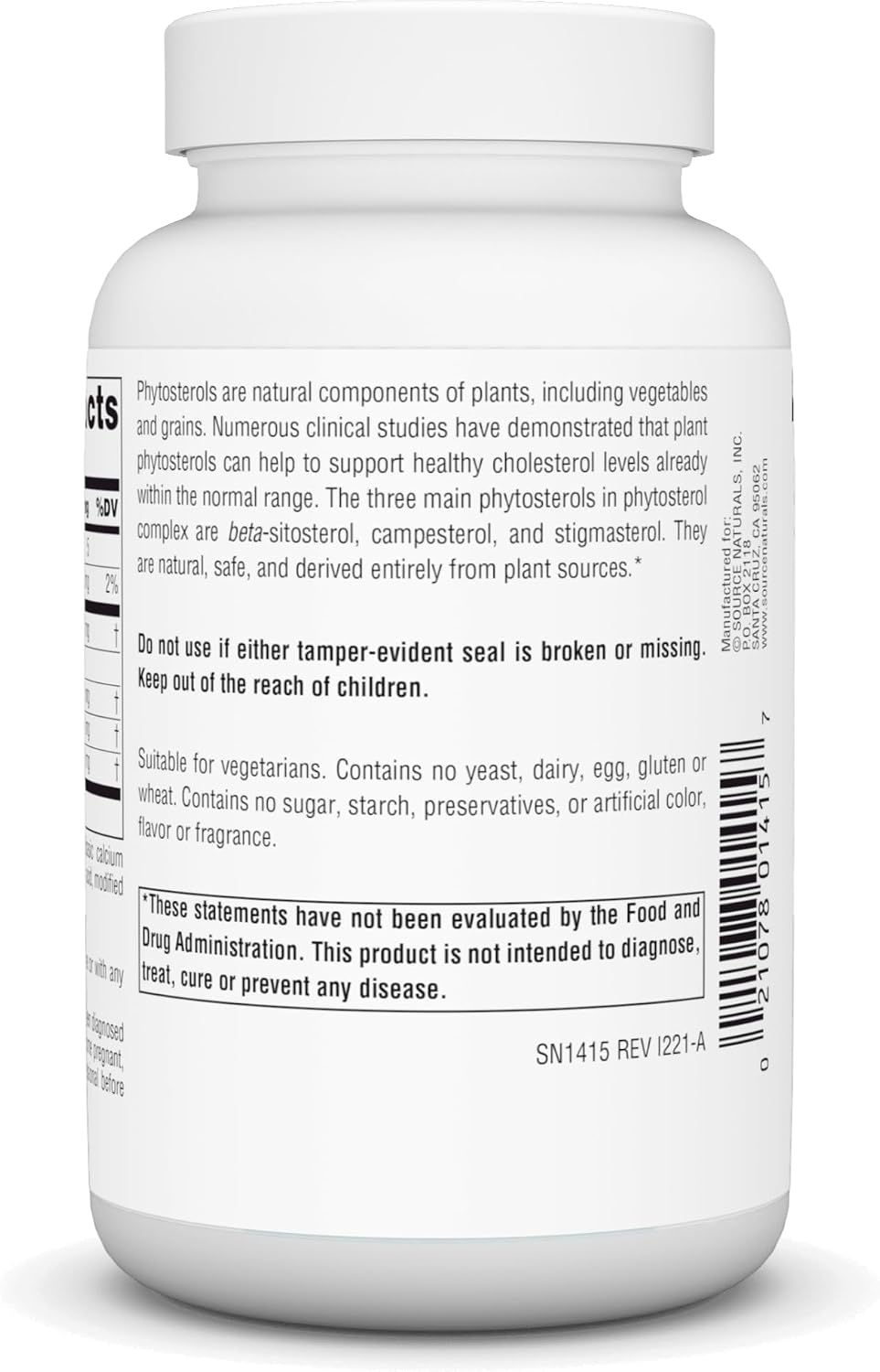 Source Naturals Mega Strength Beta Sitosterol 375 mg - 60 Comprimidos