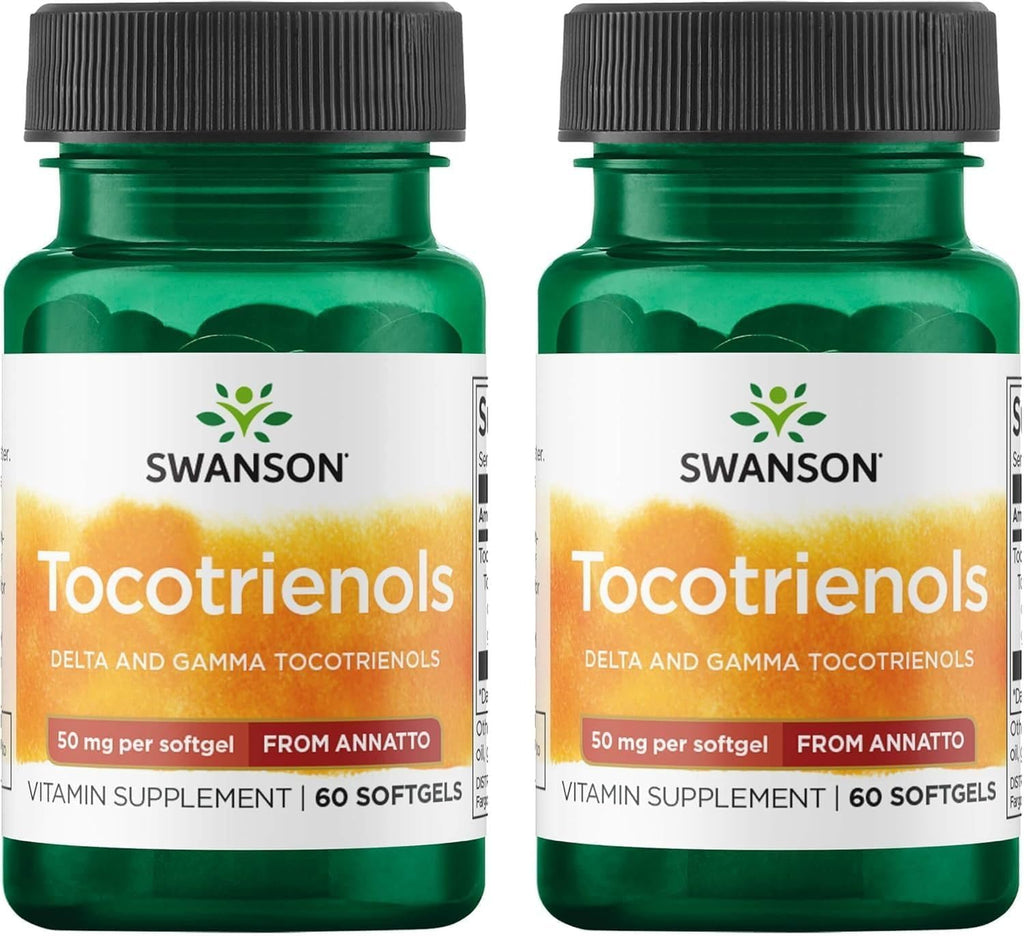 Swanson Deltagold Tocotrienols - Annatto & Vitamin E Tocotrienols - 99% Tocopherol Free (60 Softgels, 50mg Each) (2 Pack)