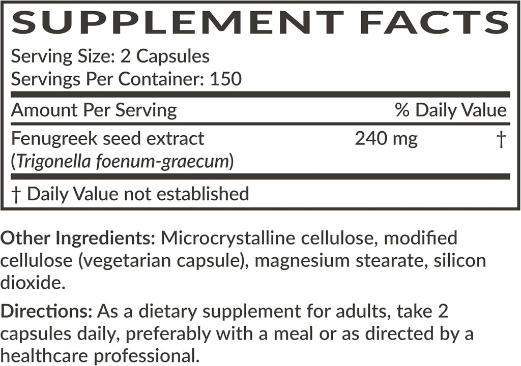 Futurebiotics Fenogreco Extra Fuerza 2400 mg – 300 Cápsulas Vegetarianas