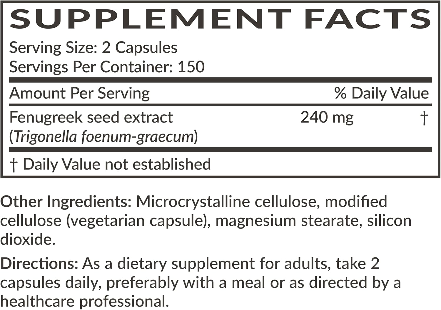 Futurebiotics Fenogreco Extra Fuerza 2400 mg – 300 Cápsulas Vegetarianas