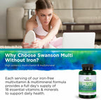 Swanson Multi Sin Hierro Multivitamínico Diario para Adultos - 120 Cápsulas (Pack de 2)