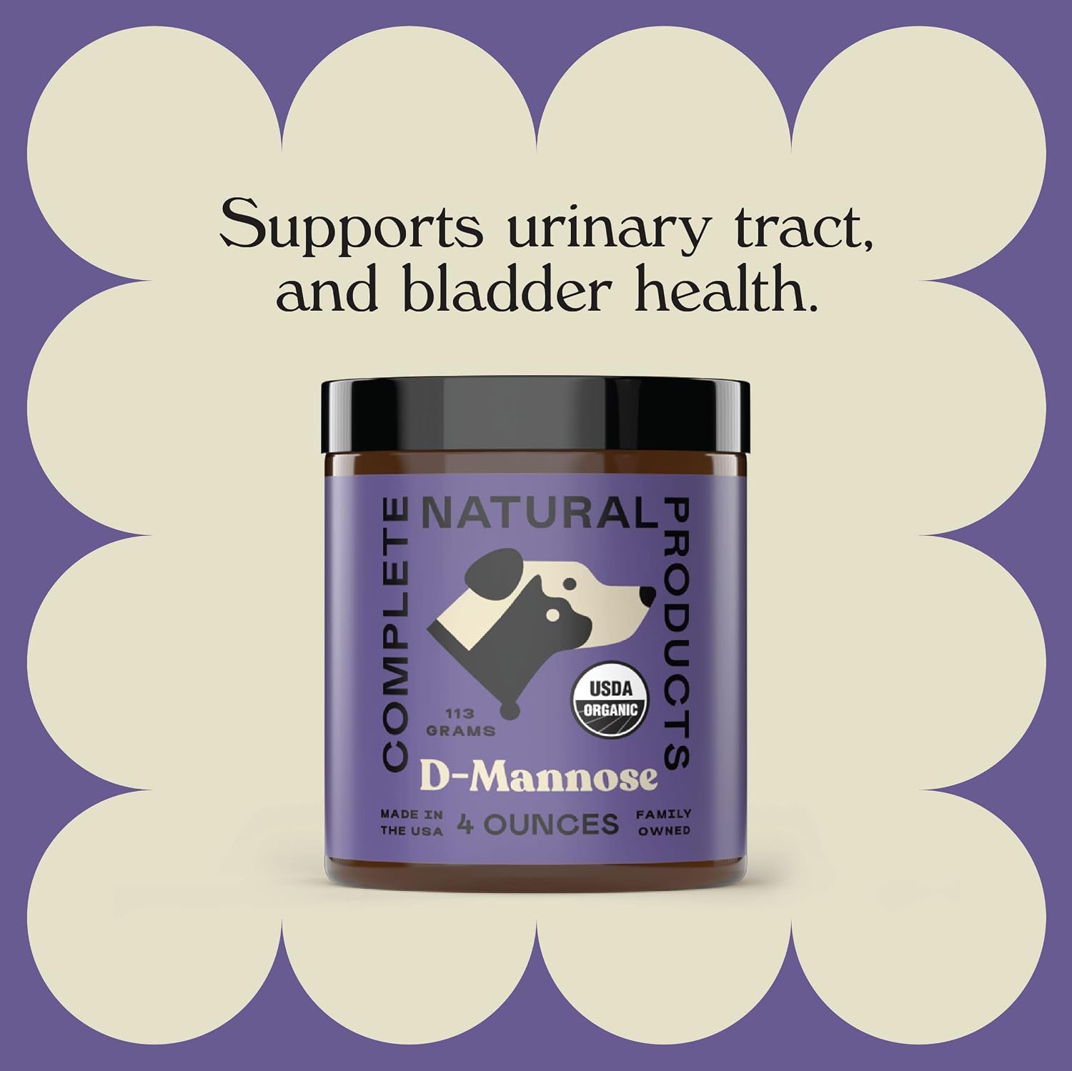 CNP Organic D'Mannose Powder for Pets 4oz - Polvo de D-Mannosa Orgánica para Perros y Gatos