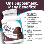 Suplemento de Cardo Mariano para Perros 100mg - 60 Comprimidos Sabor Ternera