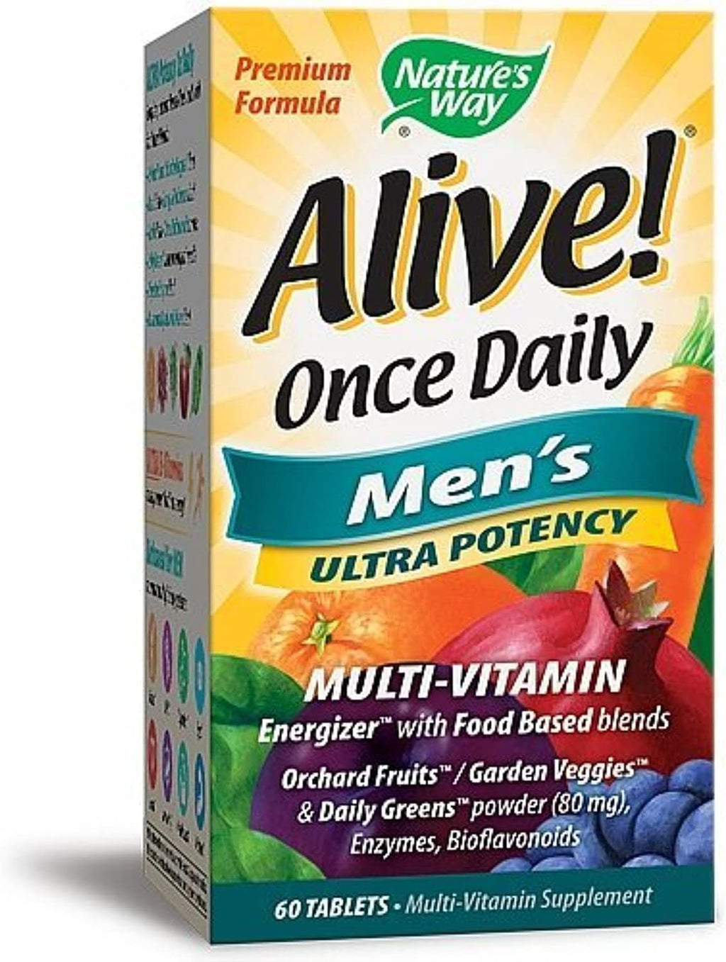 Nature's Way Alive Once Daily Men's Ultra Potency Multivitamínico para Hombres, 60 Comprimidos (Paquete de 2)