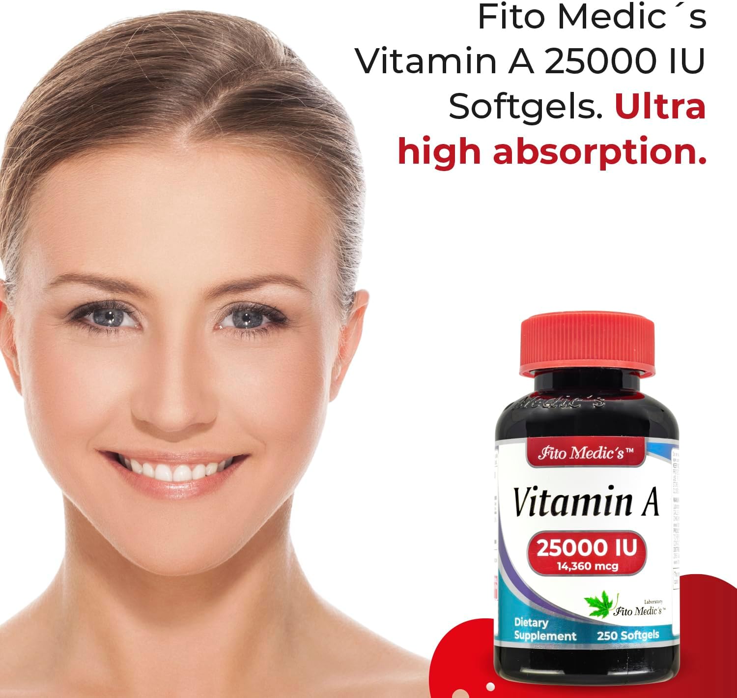 FITO MEDIC'S Lab - Vitamina A 25000 UI, 250 cápsulas blandas