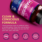 ZEBORA Biotin Gummies con Ácido Hialurónico, Queratina y Colágeno – Vitaminas para Cabello, Piel y Uñas – 90 Gominolas
