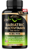 NUTRAHARMONY Multivitamínico Bariátrico con Hierro, 45 mg, 180 Cápsulas - Una Vez al Día