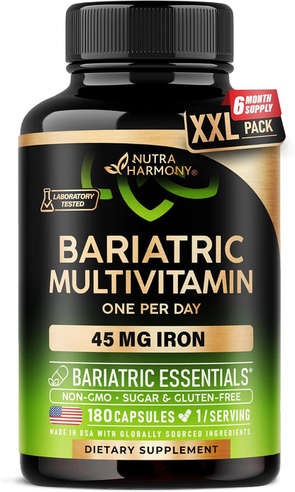NUTRAHARMONY Multivitamínico Bariátrico con Hierro, 45 mg, 180 Cápsulas - Una Vez al Día – Image 1