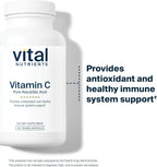 Vital Nutrients Vitamina C 1000 mg (ácido ascórbico puro) - Antioxidante vegano para el sistema inmunitario y absorción de hierro* - Sin gluten, lácteos ni soja - Sin OMG - 120 cápsulas