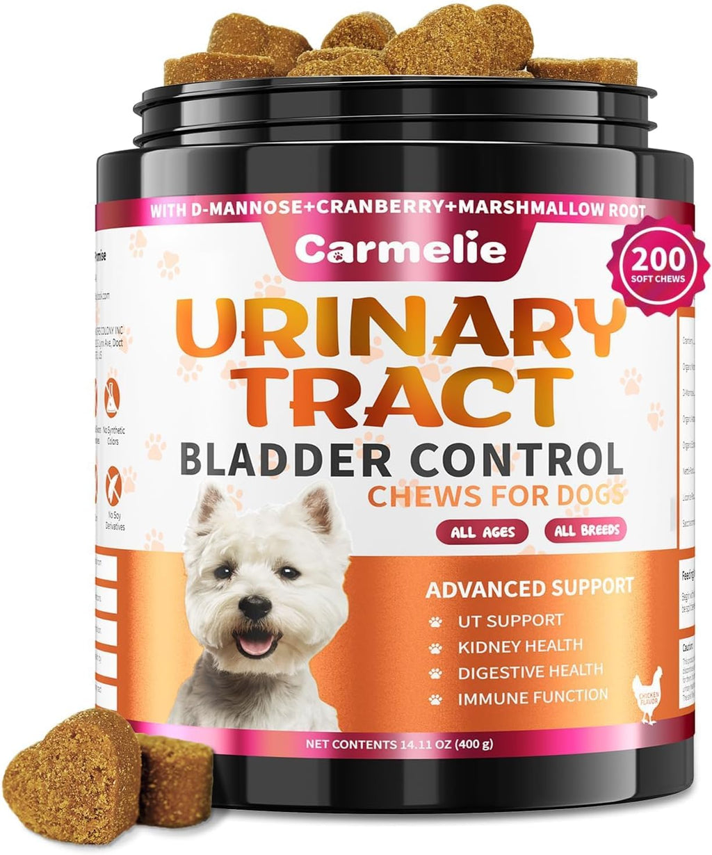 Suplemento de Arándano para Perros - Apoyo Urinario y Renal - 200 Chews Sabor Pollo