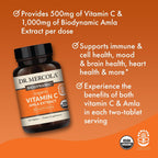 Dr. Mercola Vitamina C Orgánica Biodinámica con Amla, 500 mg, 60 Comprimidos