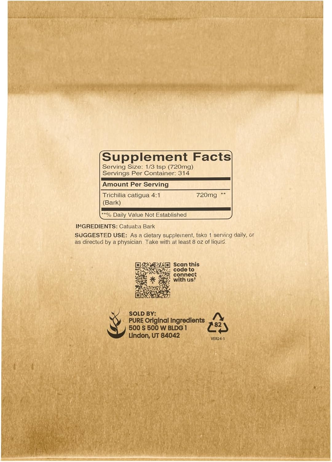 Pure Original Ingredients Catuaba Bark Extract 4:1 (227 g)