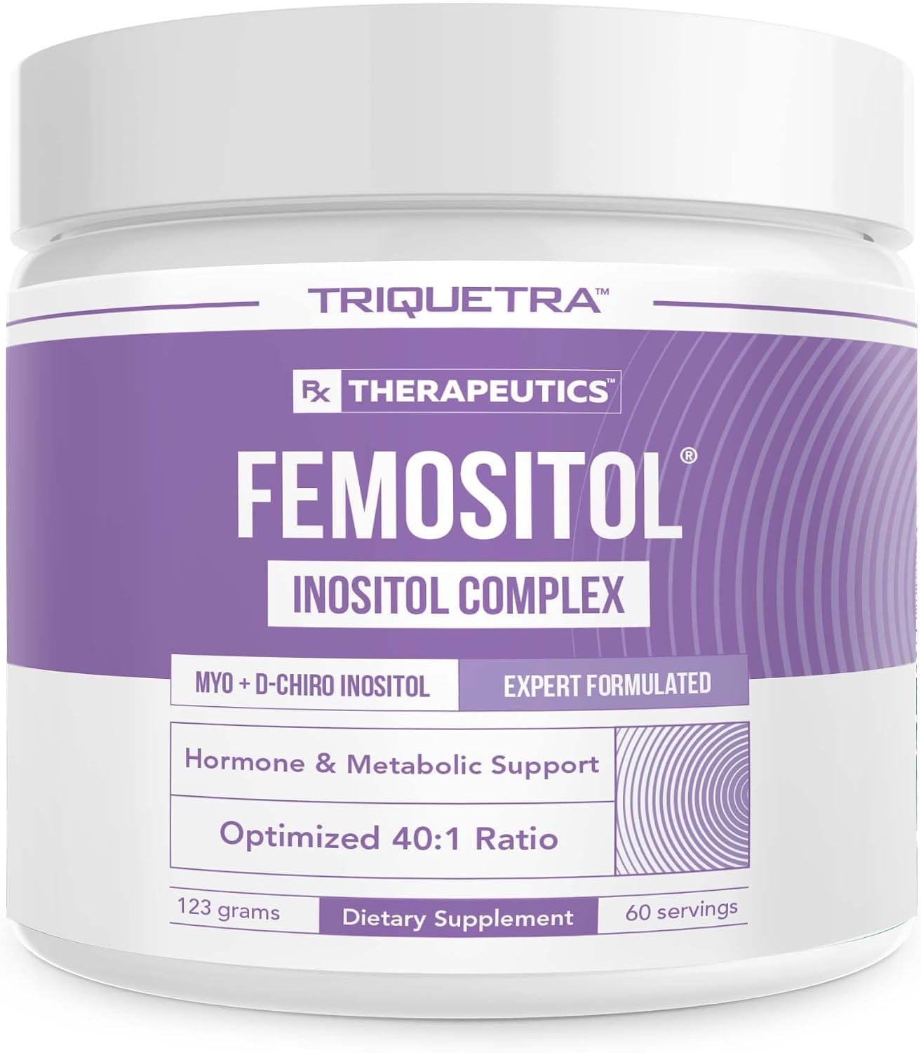 FemoSitol Inositol en Polvo - Complejo de Myo-Inositol y D-Chiro Inositol 40:1 (123 g)