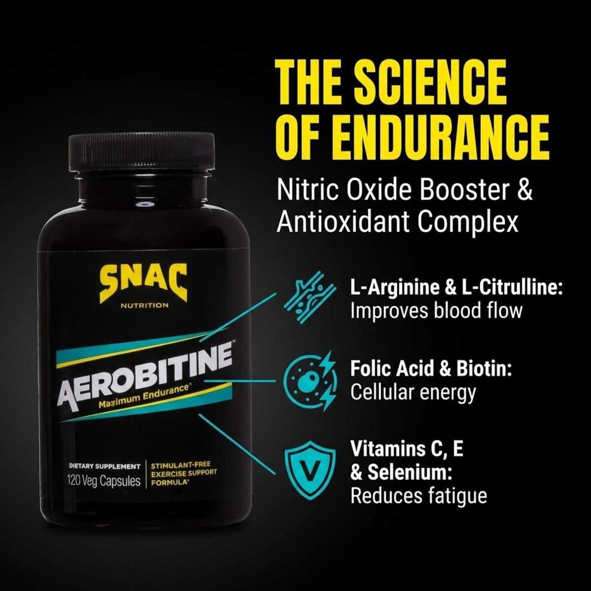 SNAC Aerobitine - Pre-Workout Supplement for Max Endurance, 120 Veggie Caps – Image 3