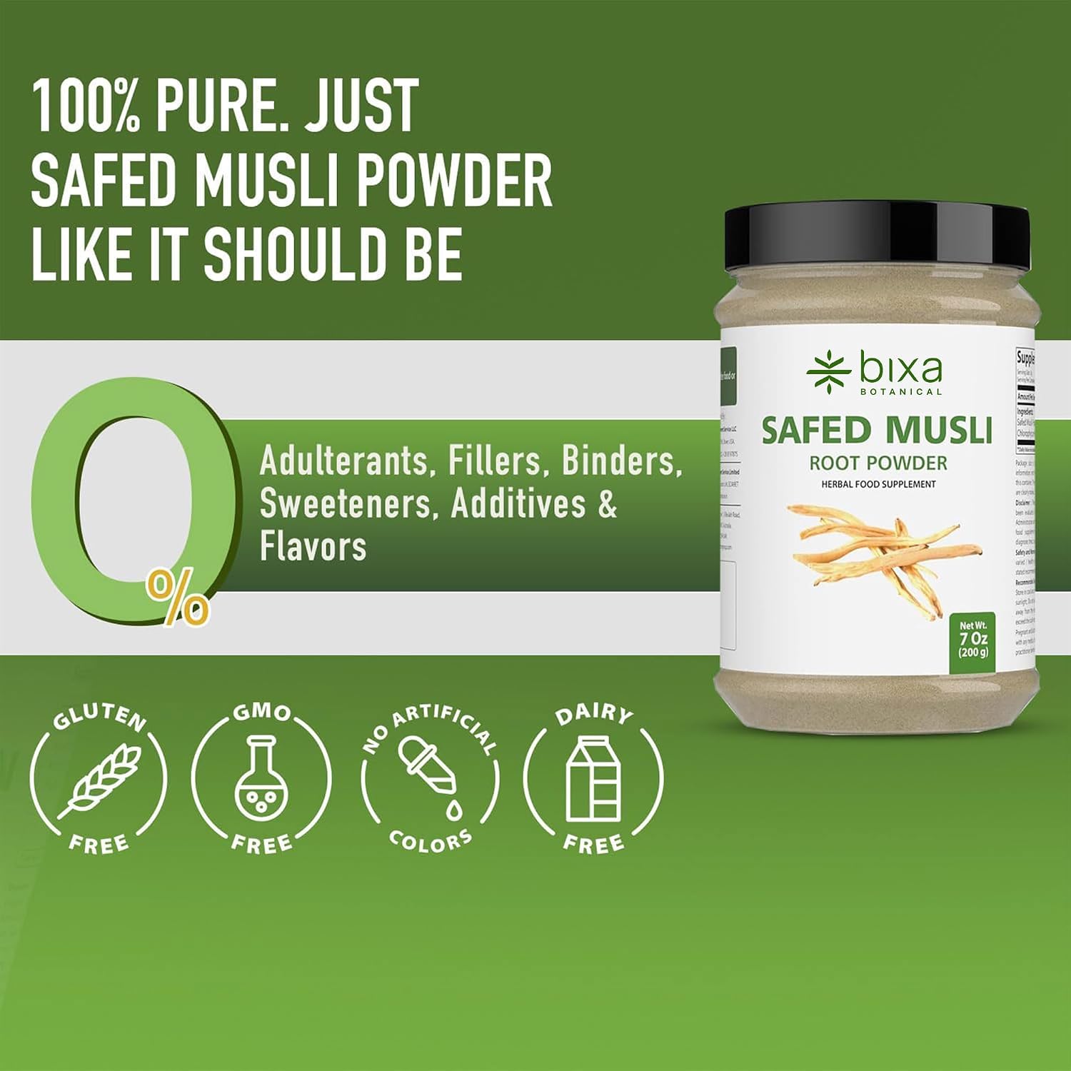 Polvo de Safed Musli - Chlorophytum Borivilianum - 200g