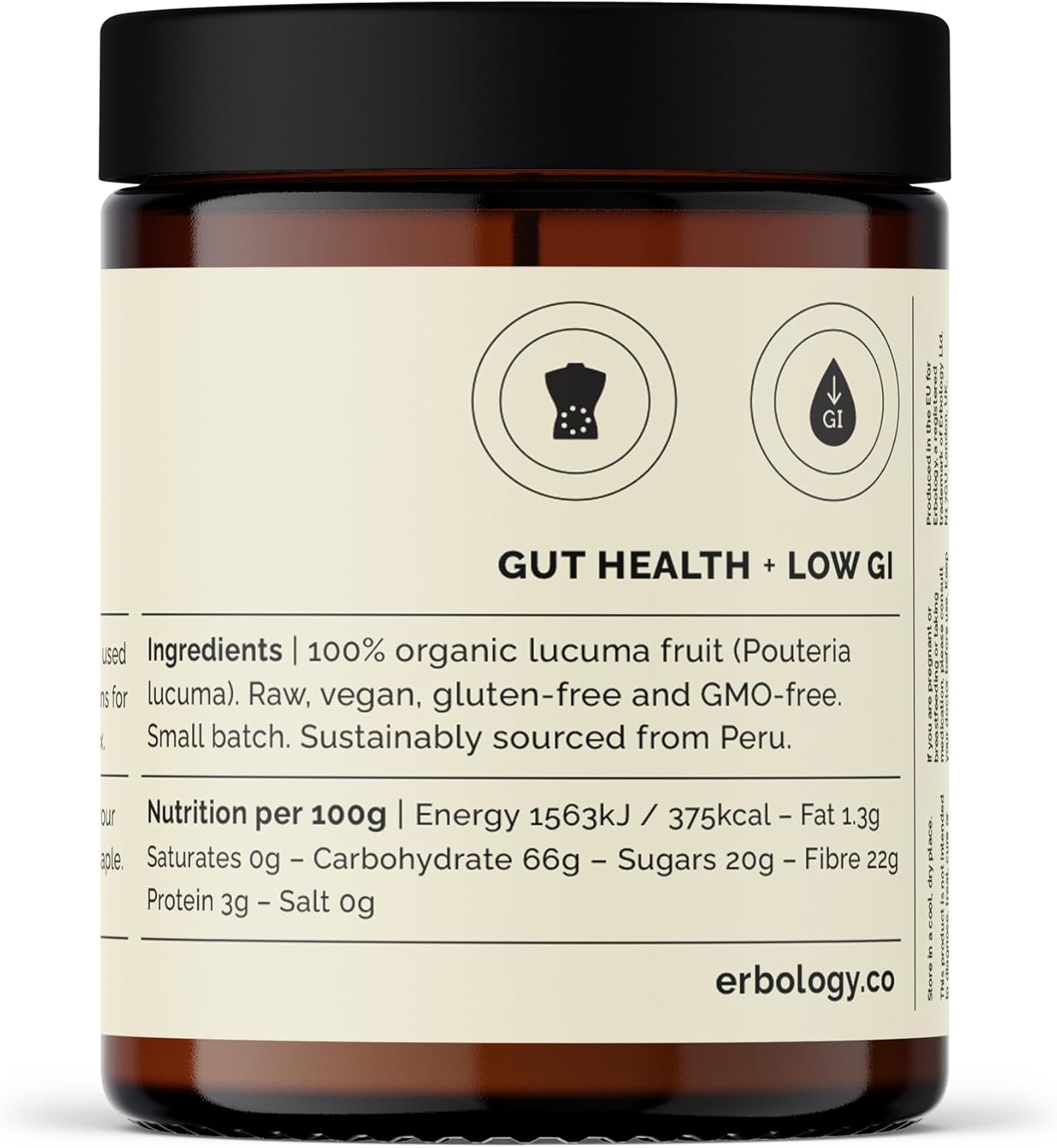 Erbology Lucuma en Polvo Orgánico - 3.2 oz (90g) - 45 porciones