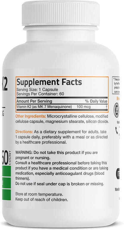 Bronson Vitamina K2 como MK-7 Menaquinona – Función cardiovascular: Al activar la proteína Gla de la matriz, la K2 – Image 2