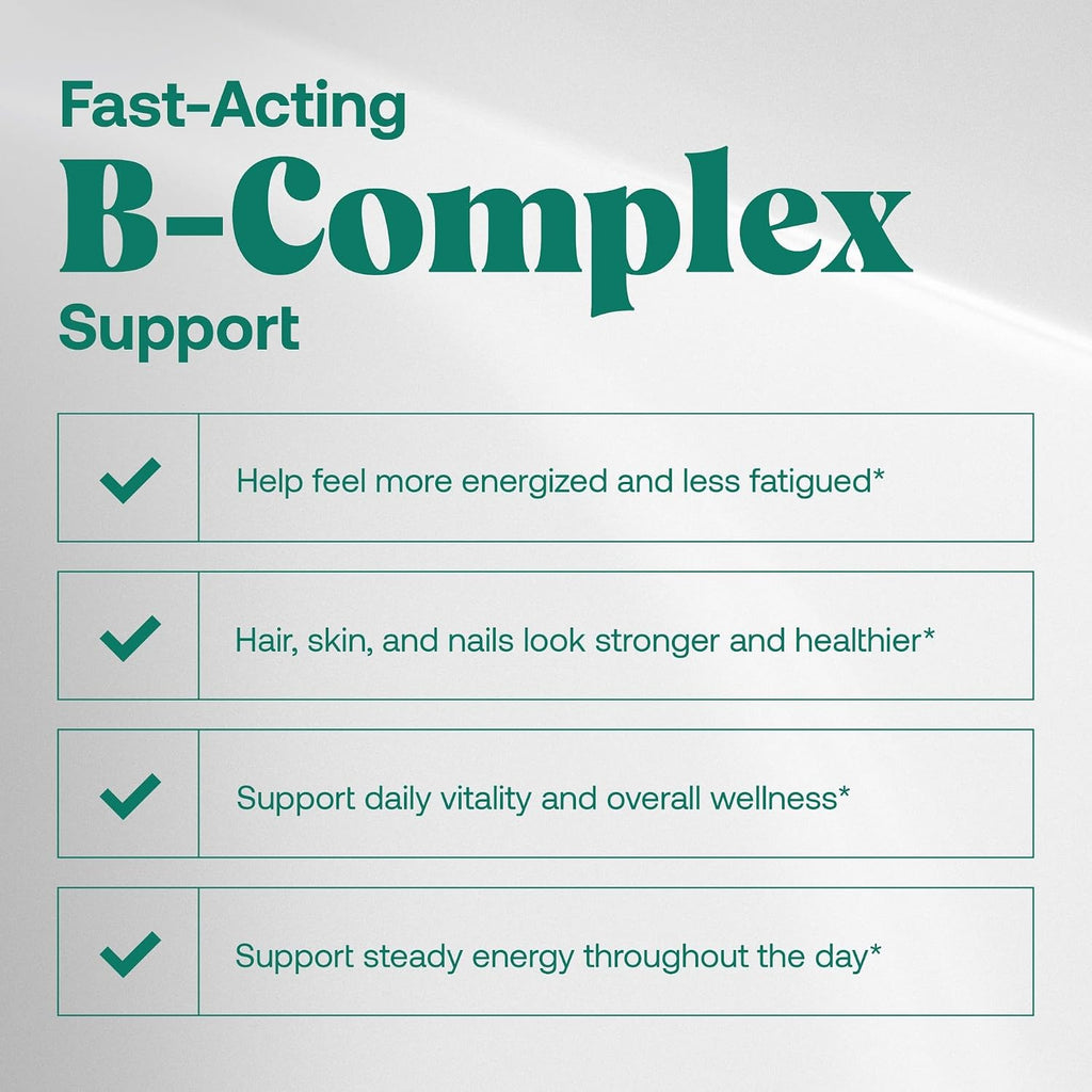 Omax3 Advanced Vitamin B Complex 50mg con Biotina - 2 Botes (180 cápsulas)