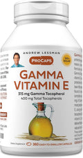 Gamma Vitamina E 360 Cápsulas Blandas - 315 mg Gamma Tocoferol con Aceite de Ahiflower