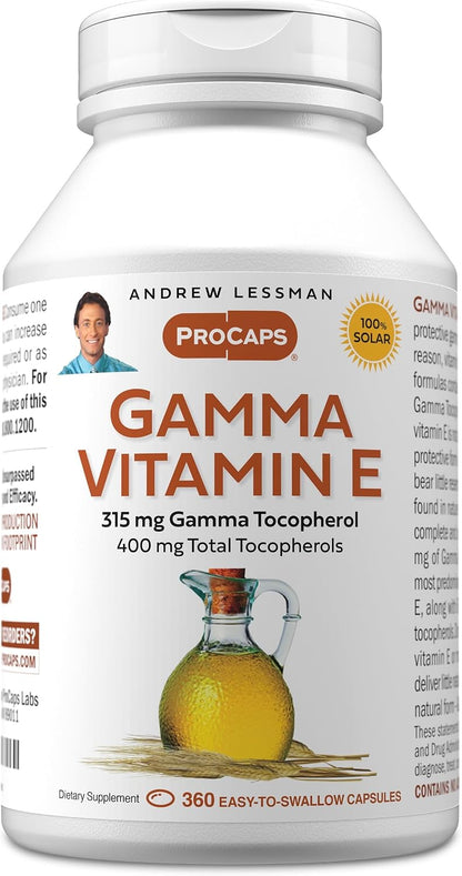 Gamma Vitamin E 360 Cápsulas Blandas - 315 mg Gamma Tocoferol con Ahiflower Oil – Image 1
