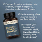 Dr. Mercola Complejo Mineral Esencial - 7 Minerales Quelados - 30 Cápsulas