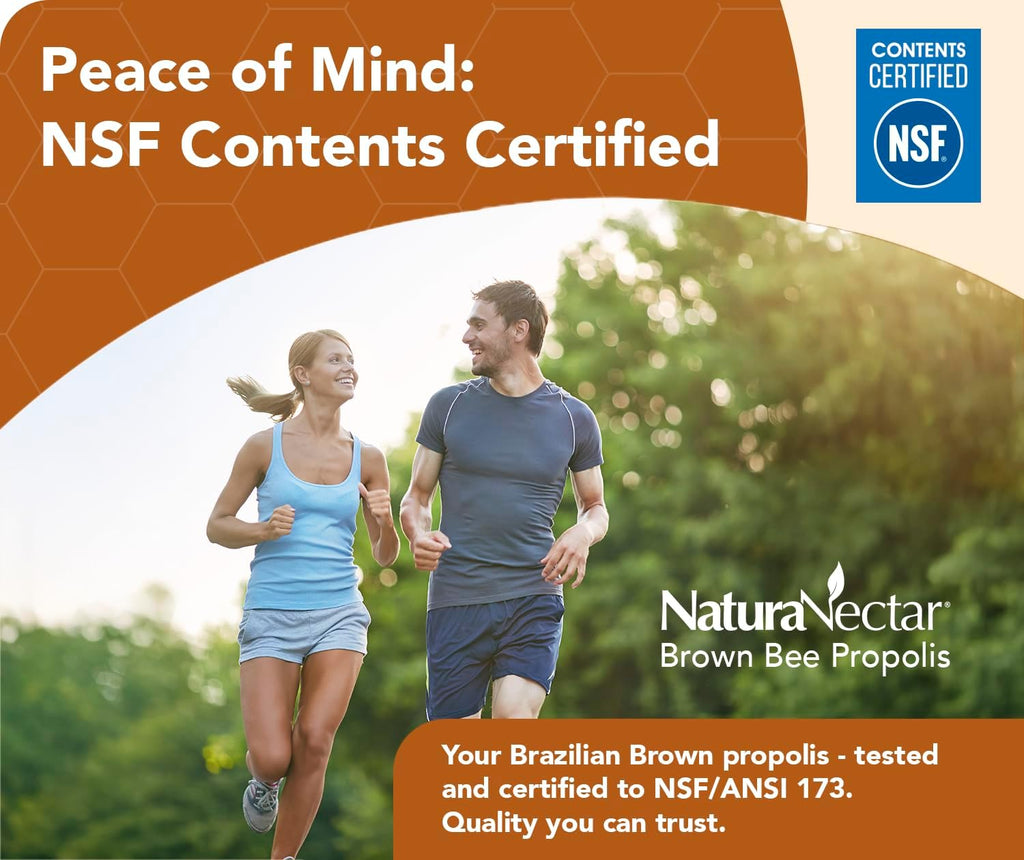NaturaNectar - Brown Bee Propolis - 60 Capsules - NSF Certified - Gluten Free