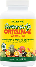 NaturesPlus Source of Life - 180 Cápsulas - Complejo Multivitamínico y Mineral