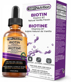SBR Nutrition Gotas Líquidas de Biotina, 5000mcg por Dosis (60 Dosis) 30ml - Vainilla