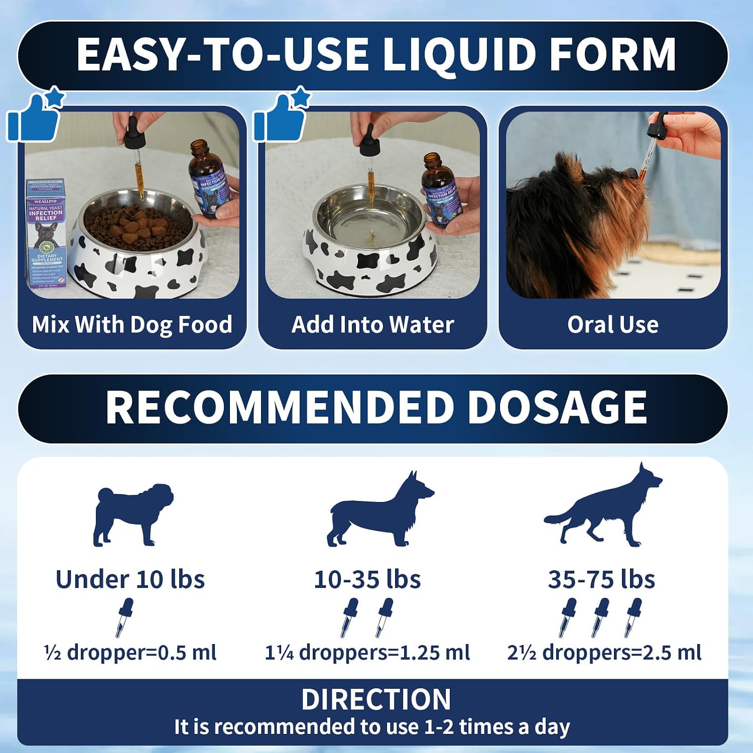 Tratamiento Natural contra Levaduras para Perros | Gotas con Probióticos y Mezcla de 8 Hierbas | Apoya Piel, Oídos y Alivio de Alergias | Sabor a Bacon