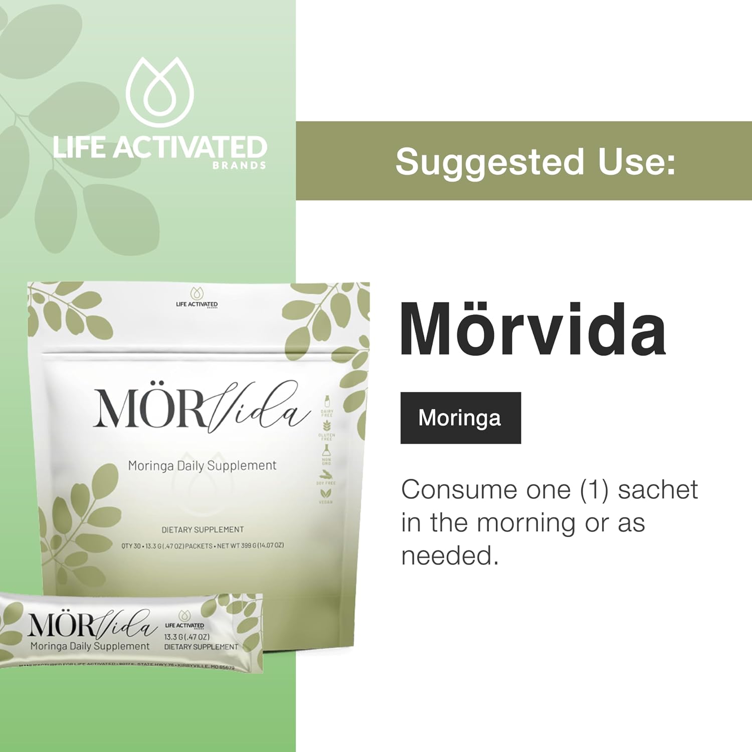 Mörvida Daily Supplement - Moringa Oleifera del Himalaya - 30 Sachets