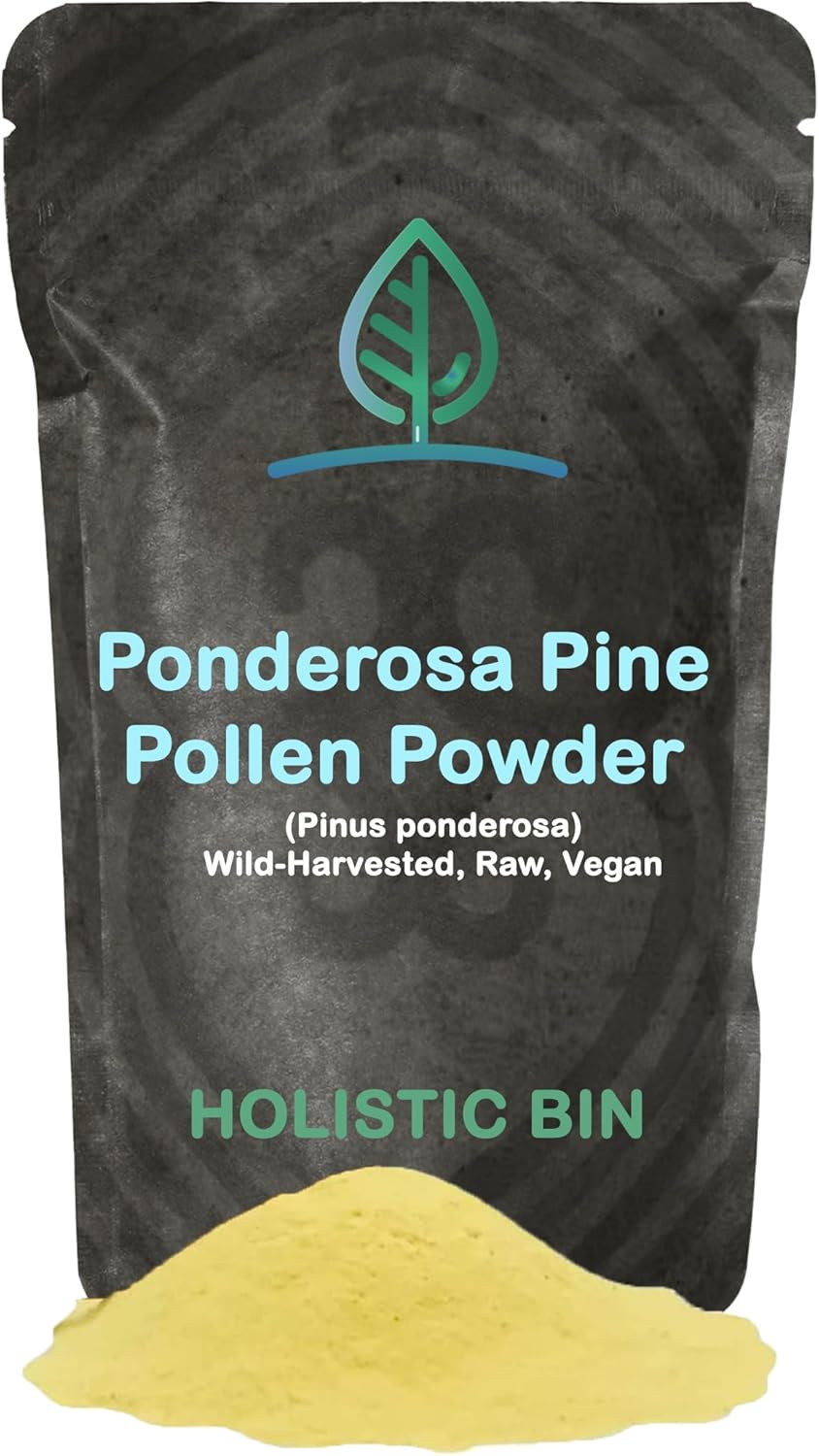 Polen de Pino en Polvo | Recolectado en la Naturaleza, Polen de Pino Canadiense Dorado | Polen del Pino Ponderosa, 20 g