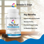 Breeder's Edge Oxy Stud – Suplemento multivitamínico para perros y gatos machos, masticables suaves, 60 unidades para razas medianas y grandes