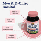 Vitalitown Inositol para Mujeres, Myo-Inositol y D-Chiro Inositol, Ratio 40:1, Apoyo Hormonal y Ovárico, Vitamina B8, Vegano, 60 Cápsulas, Sin Gluten