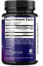 Nature's Peak Vitamina D3 K2 5000 UI + 100 mcg MK-7 - 60 Comprimidos Masticables Sabor Baya